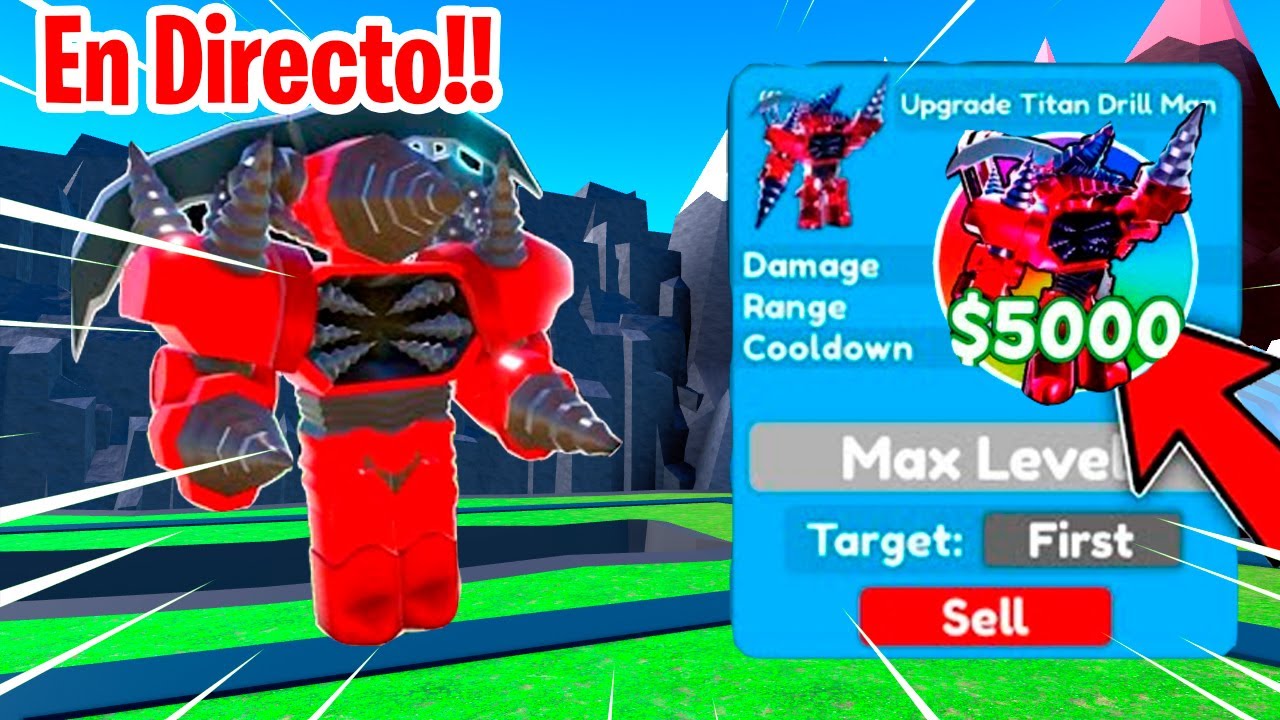 RECIBIENDO a UPGRADED DRILLMAN en Directo!!🔥🚽📷 Update 70 (Parte 3) Toilet Tower Defense