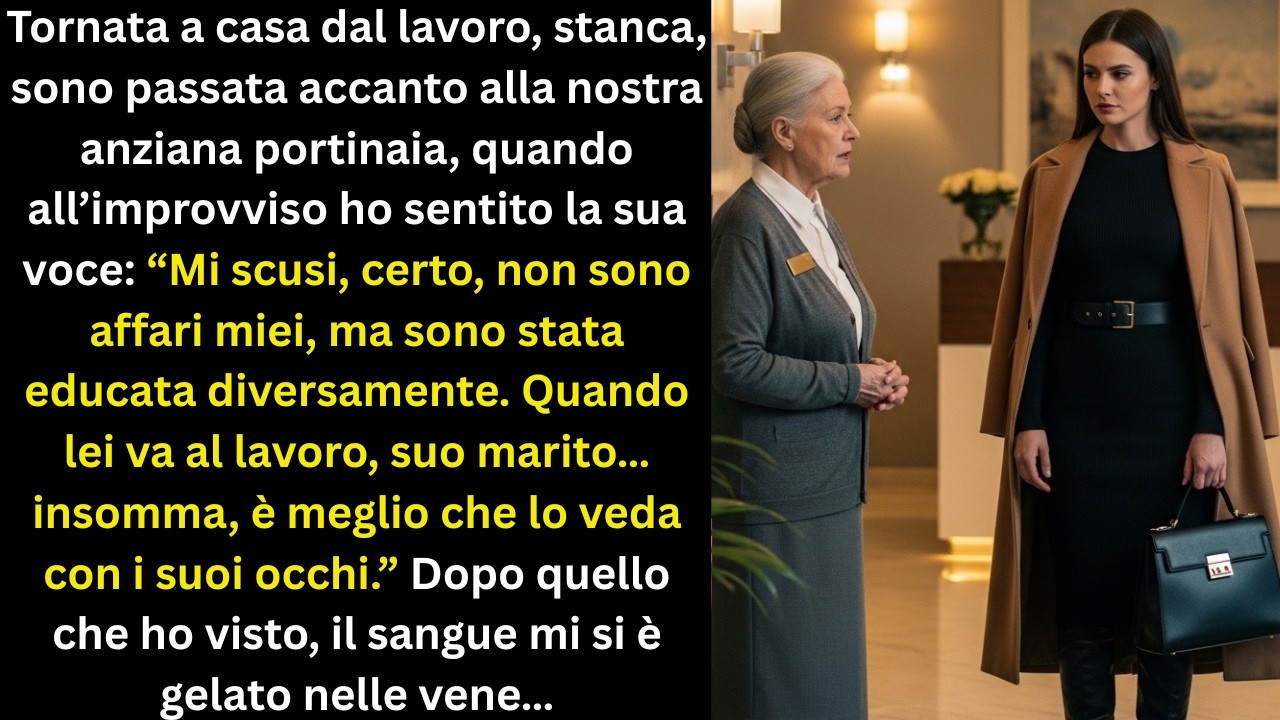 Tornata dal lavoro, stanca, passai dalla nostra anziana portinaia, quando sentii...