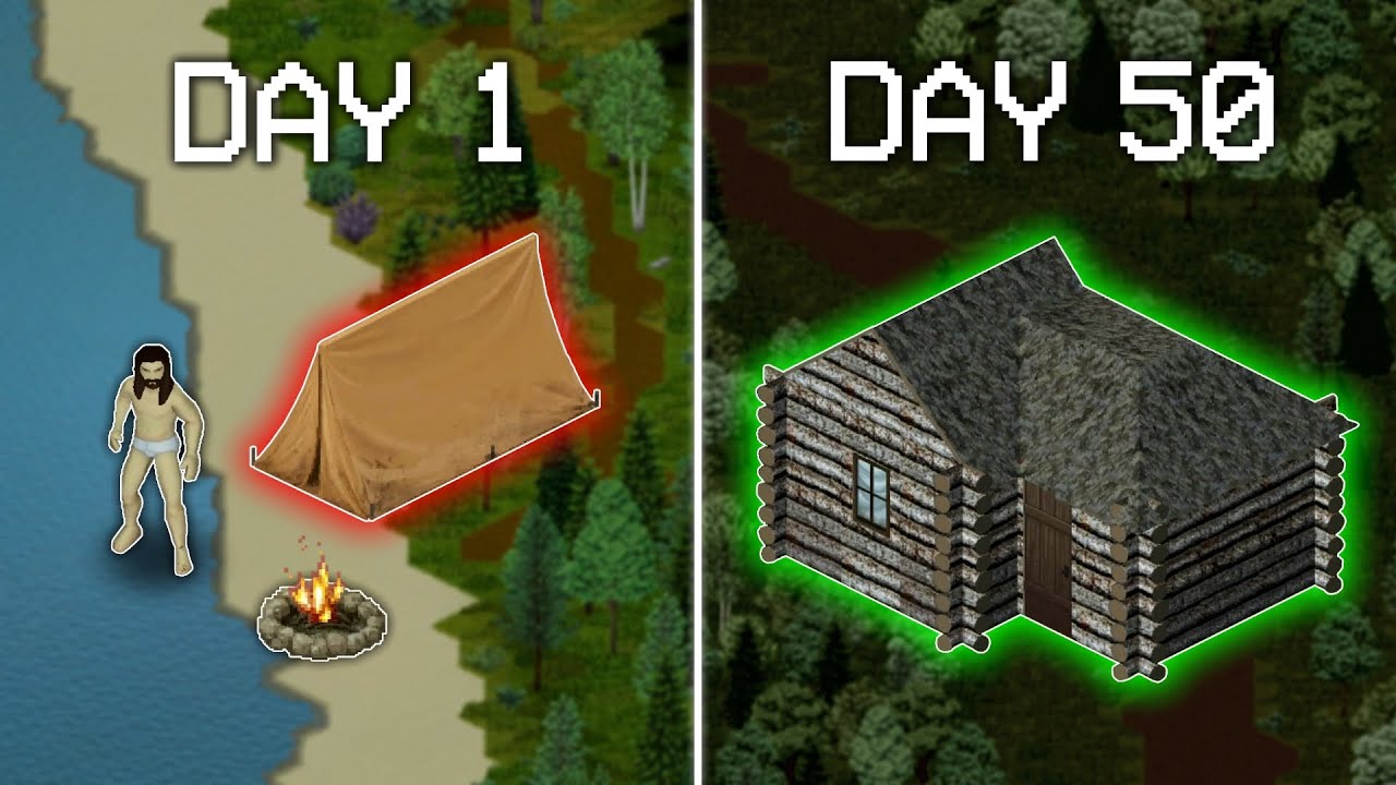I Survived 50 Days in Complete Wilderness | Project Zomboid Movie