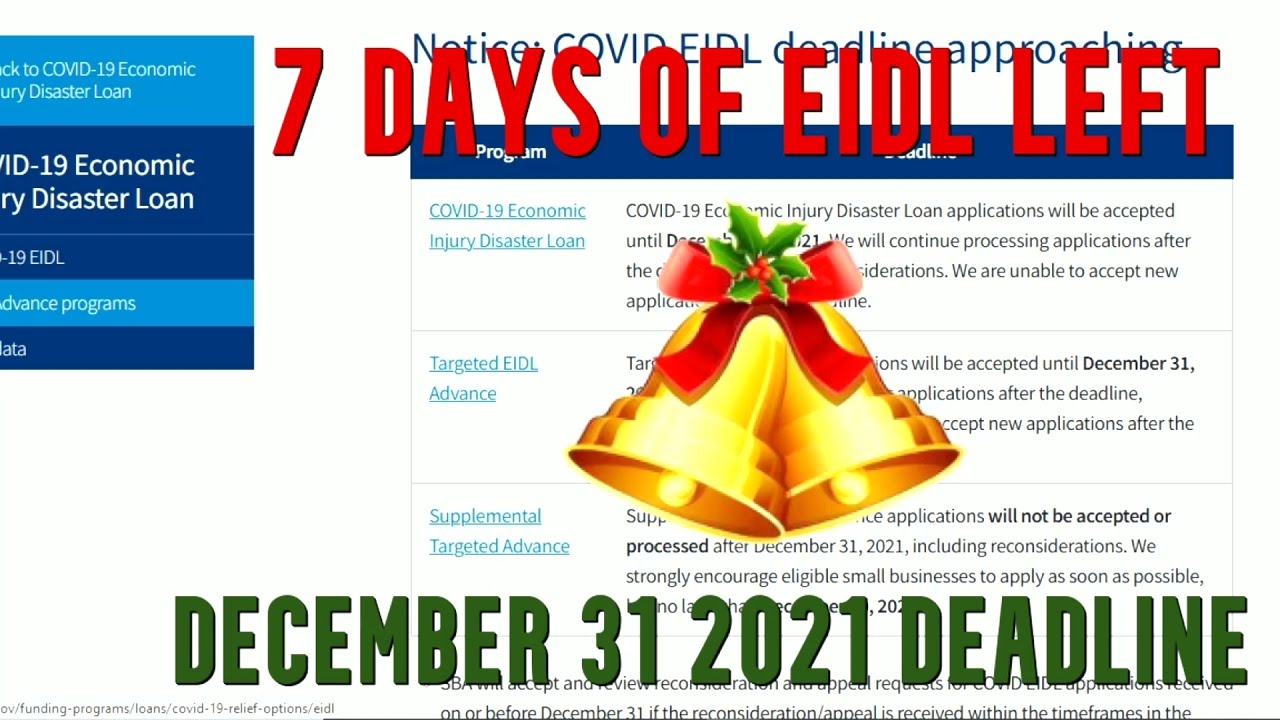 🕰️7 Days of EIDL 💲15000 + Your Loan Submit SBA 💲10000 Targeted 💲5000 Supplemental by Deadline 12/31