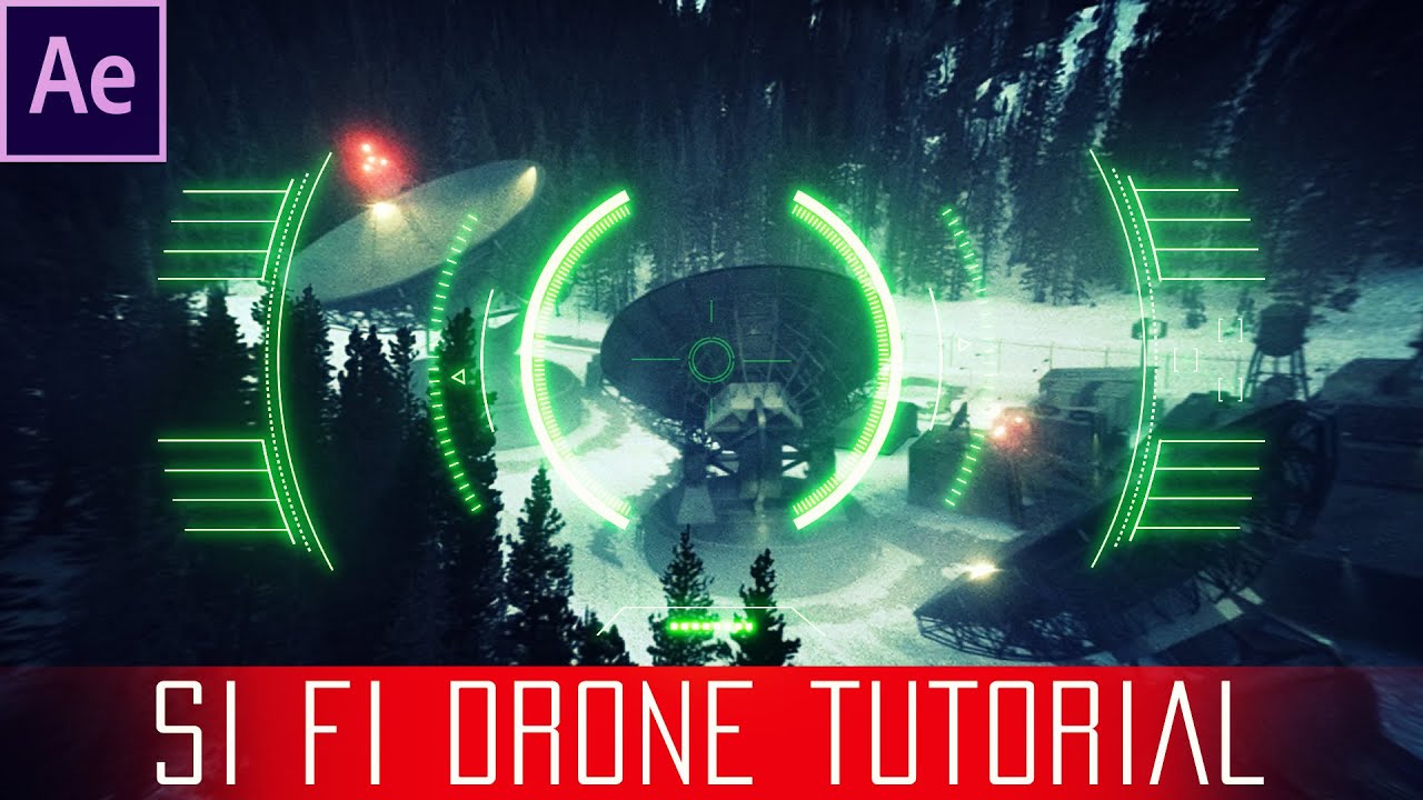 After Effects Sci fi Drone Lens Tutorial - Free HUD Overlay