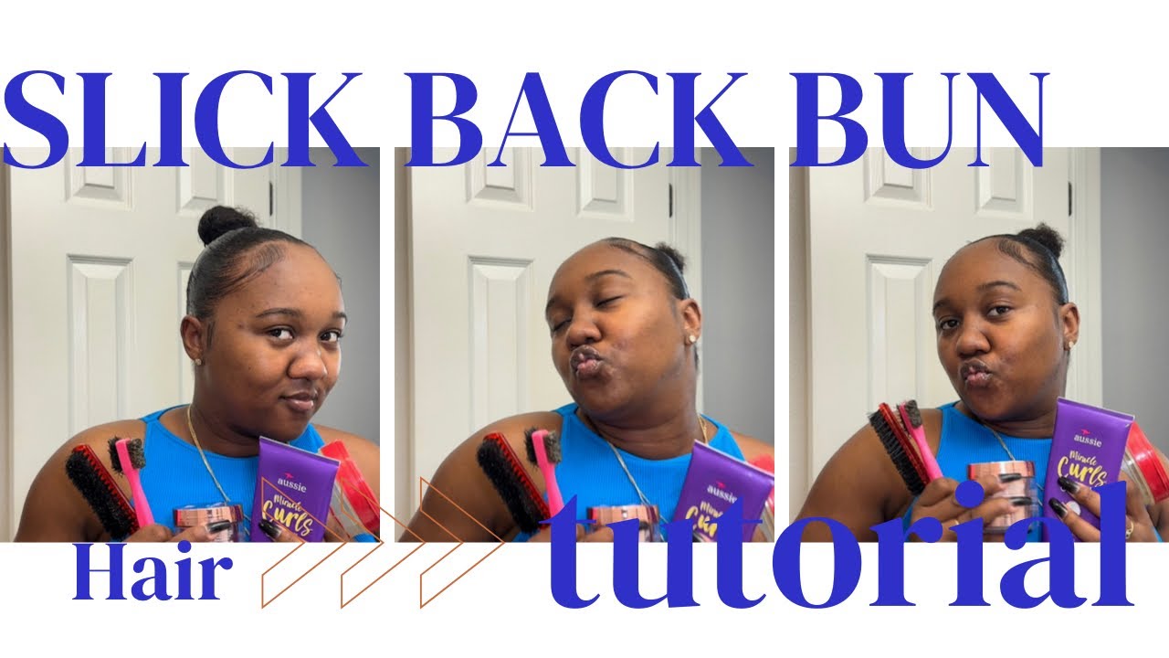 SLICK BUN TUTORIAL | #hairstyle #slickback #slickbun #howtohair #naturalhair #curlyhairroutine