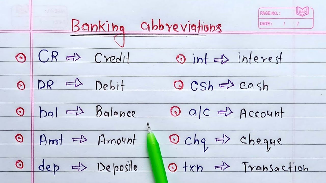 Banking abbreviations | Banking related full forms