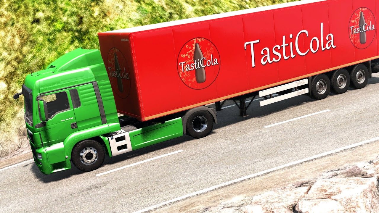 BeamNG Drive - Tasty Cola Transport Down Hill on Mount Danger