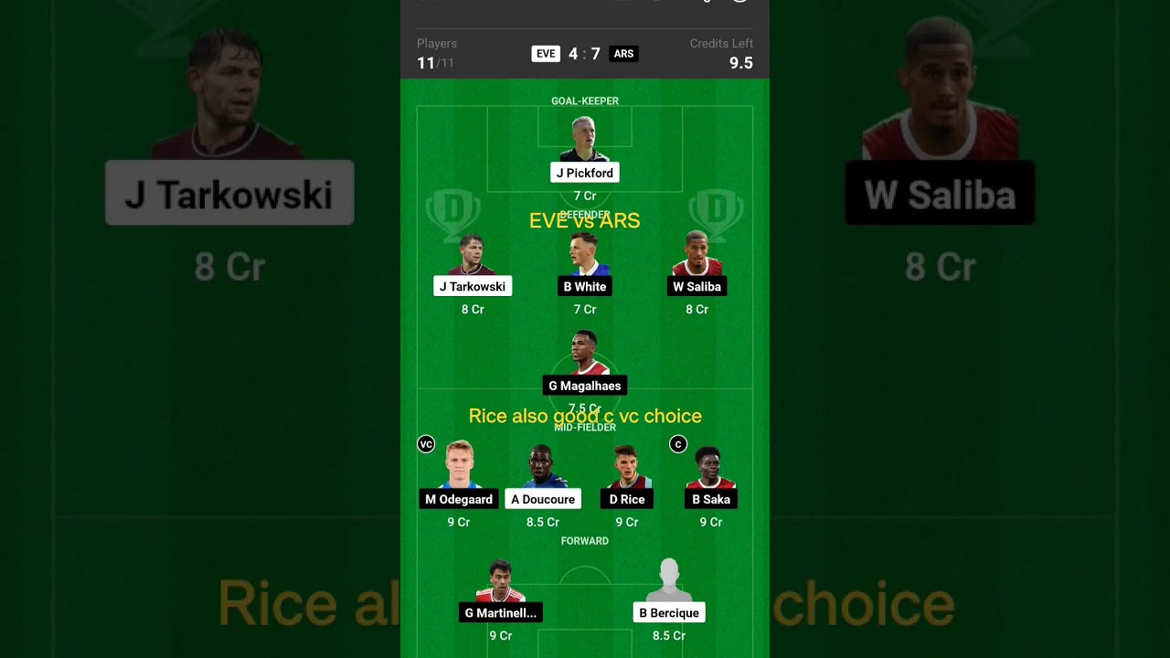 #everton #arsenal #football # #fantasyteam #epl #dream11team #shorts