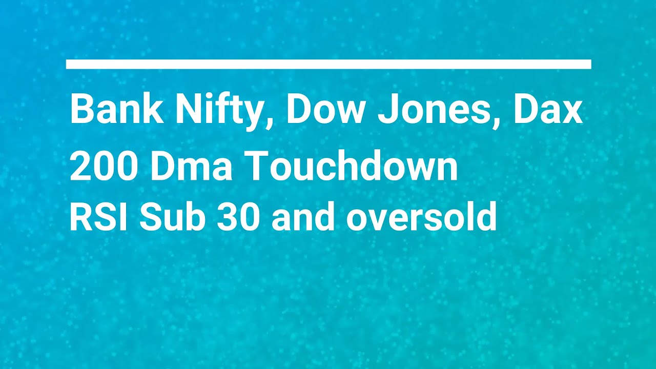 Bank Nifty, Dow Jones, Dax &ndash;200 Dma Touchdown & RSI sub 30 and oversold.