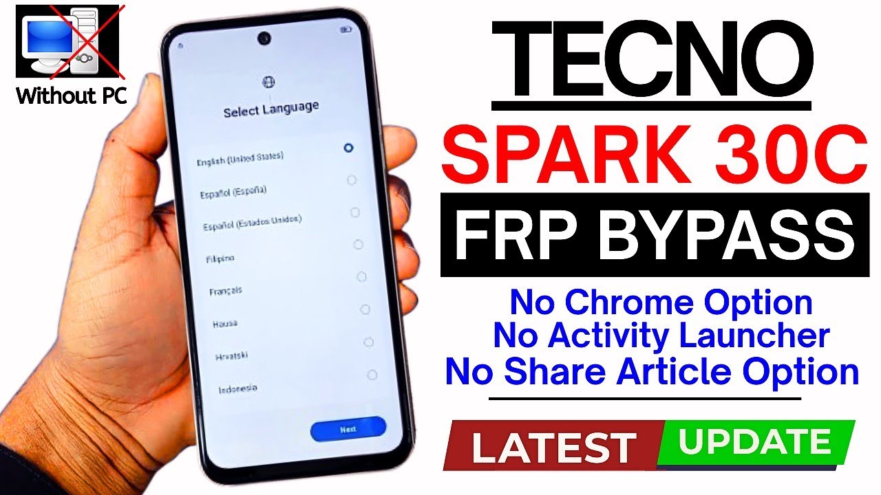 Tecno Spark 30C 5G FRP Bypass 2025 Without PC | WiFi Share Article & Google Chrome Not Opening