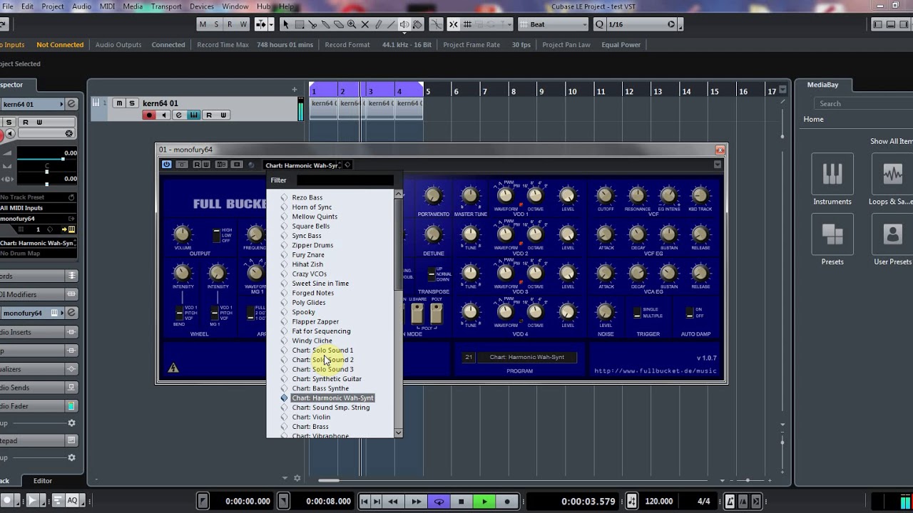 MONO/FURY - VST synthesizer - factory presets demo