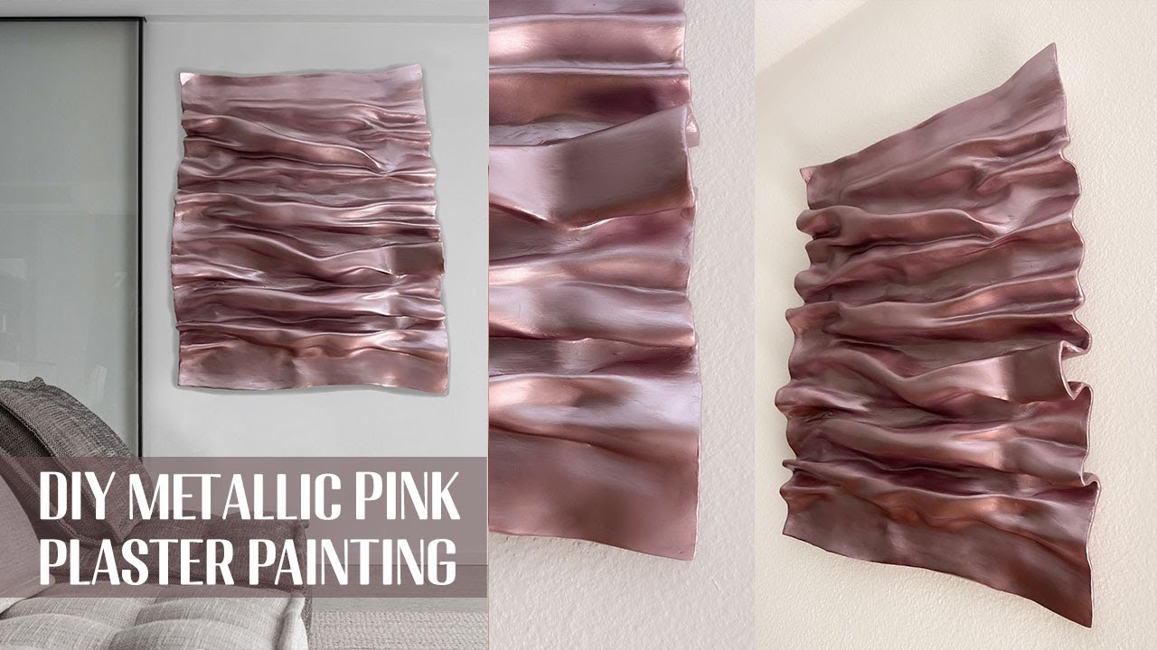 DIY PLASTER ART - розовый металлик