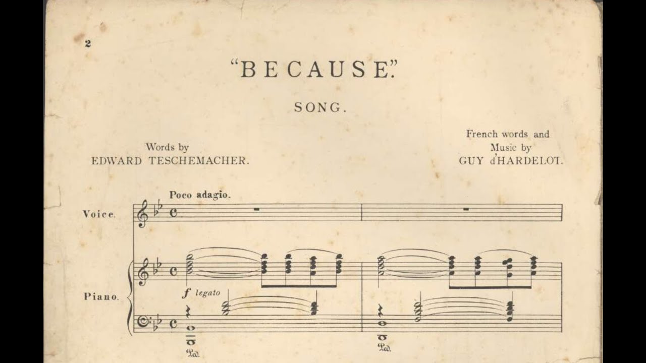 Because (Guy D'Hardelot) - Piano Accompaniment in Bb Major