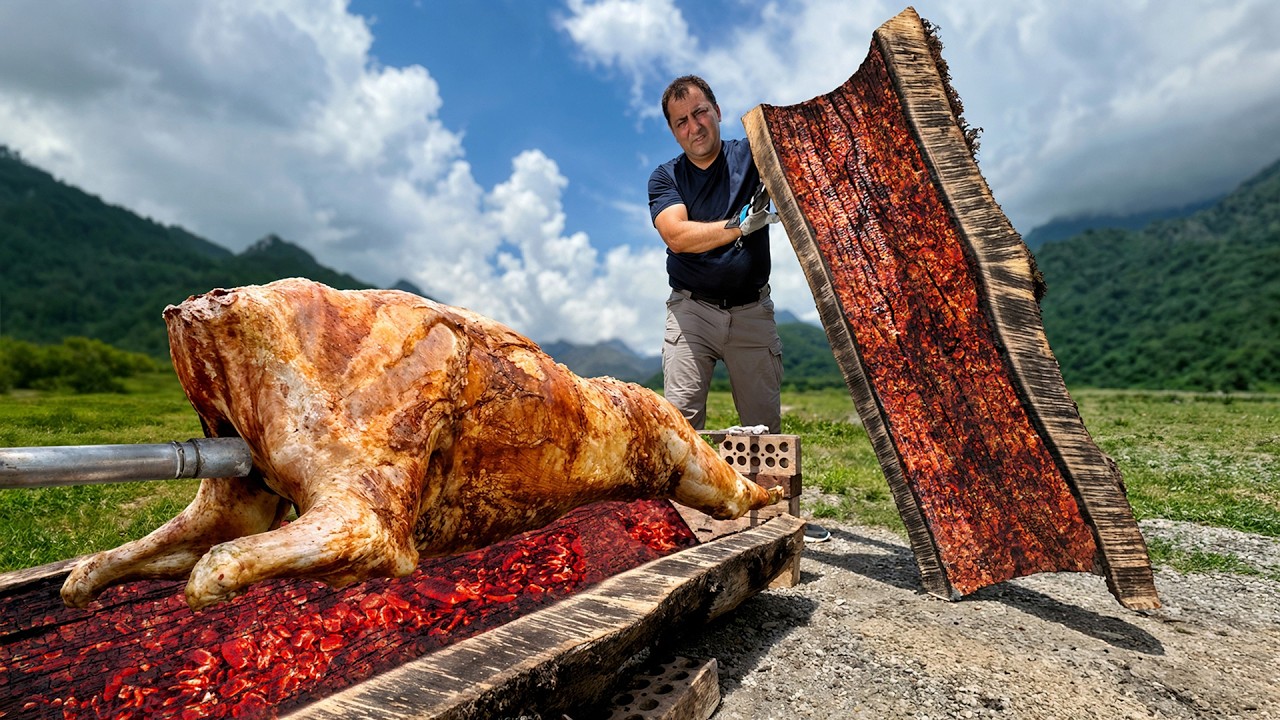 Odun Ateşinde Efsane Kuzu! 🔥 Dev Kütükte Pişti, Tadına Doyulmaz Oldu!