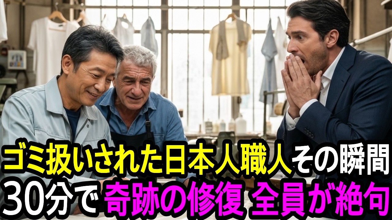 ミラノの廃業寸前クリーニング店に雇われた52歳日本人職人、汚れた高級ドレスをわずか30分で奇跡の修復…馬鹿にした大手社長が絶句する羽目に【逆転劇】【感動する話】【朗読】