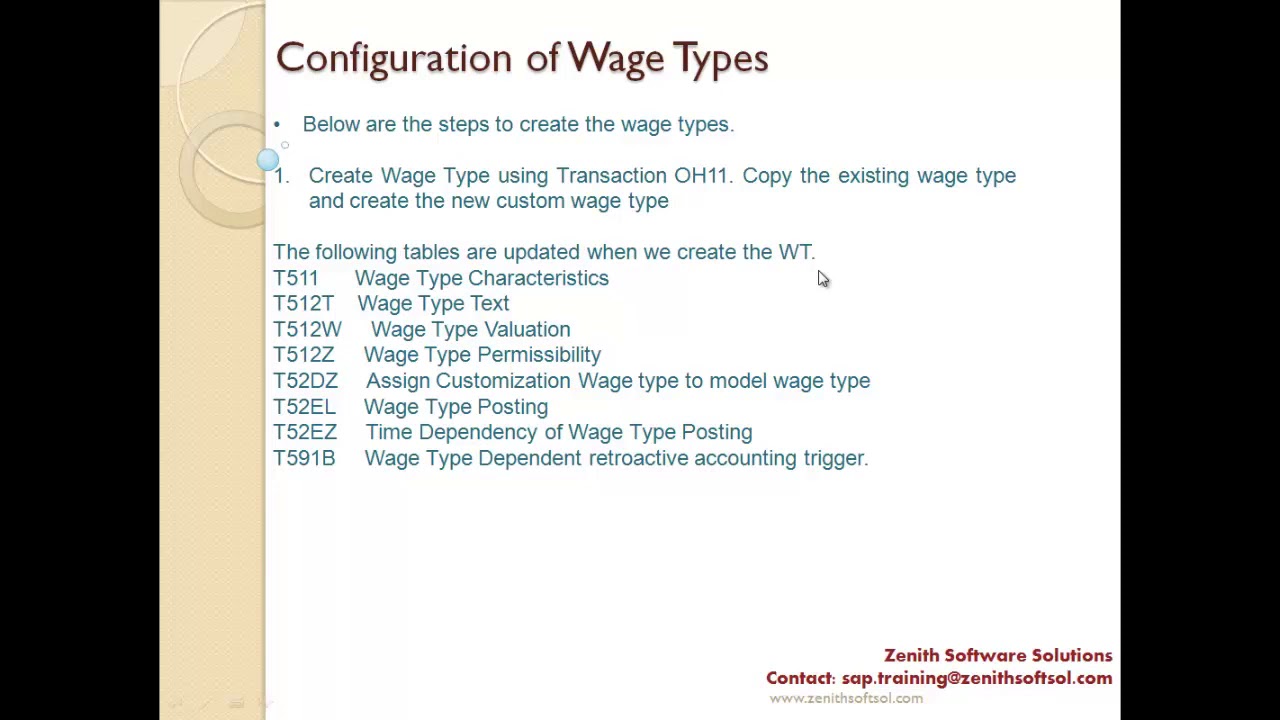33  Configuration of Custom Wagetypes and its Tables