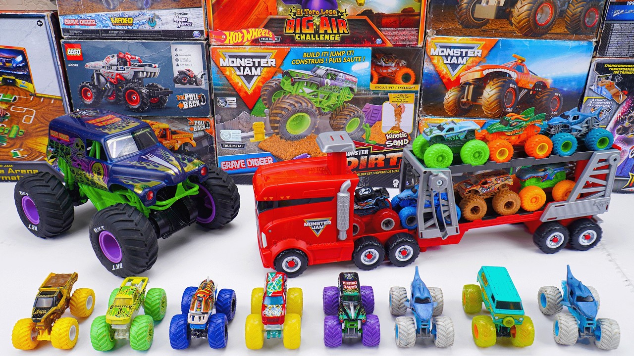 Monster Jam Collection Unboxing Review | Longest Downhill Race Track