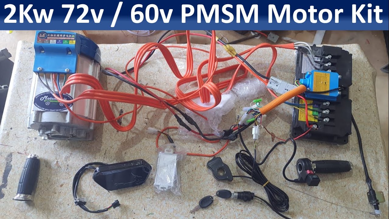 2kw 72v / 60V PMSM Motor and Controller kit | 2Kw PMSM Motor Kits | ev conversion kit India | ev kit