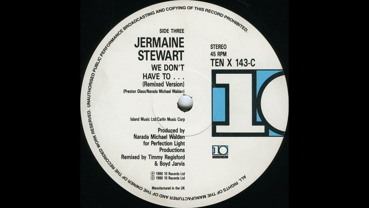Jermaine Stewart We Don't Have To Take Our Clothes Off (Timmy Regisford Remix)