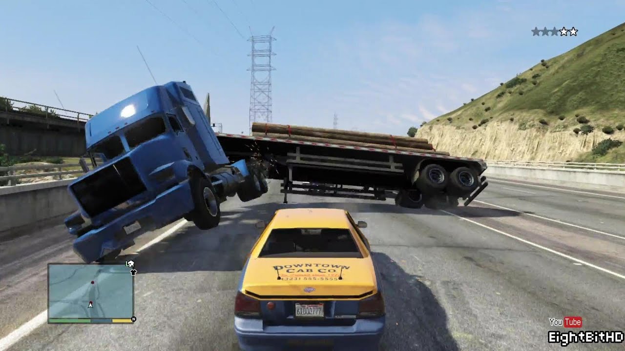 GTA 5 100 Tons Super Taxi Rampage #1 HD Grand Theft Auto 5