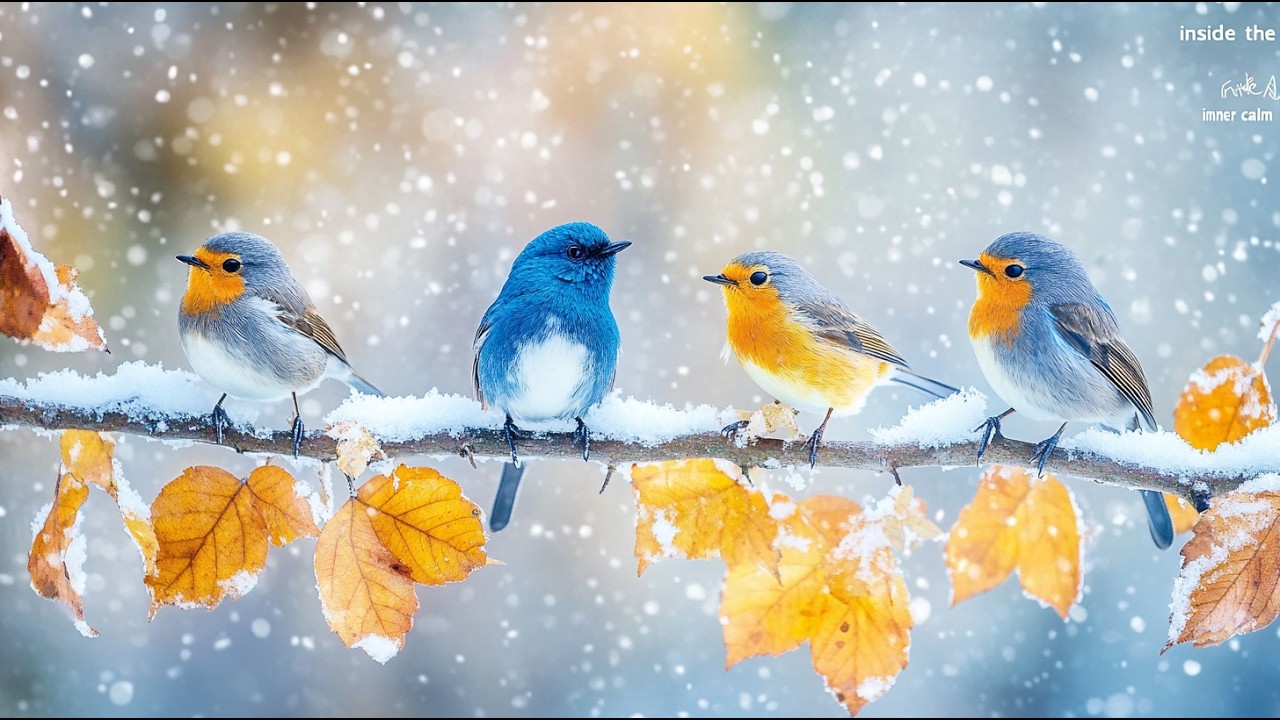 Healing Piano with Snow Birds Singing for Emotional Peace and Relaxation
