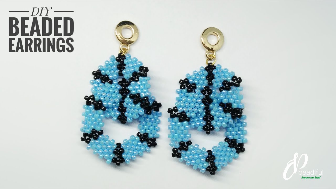 DIY beaded earrings for Beginners | Peyote hexagon earrings | How to make beaded earrings