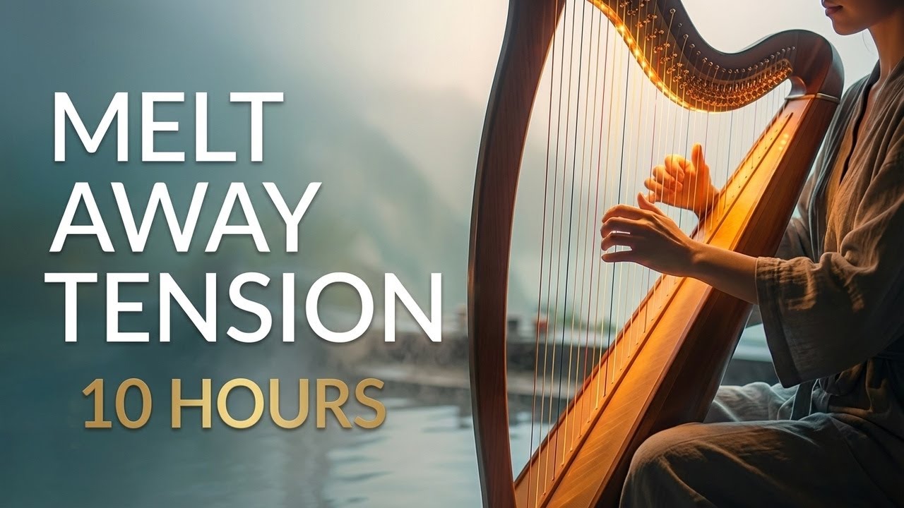 10 Hours Spa Relaxation Music | 432Hz Healing Harp & Nature Sounds