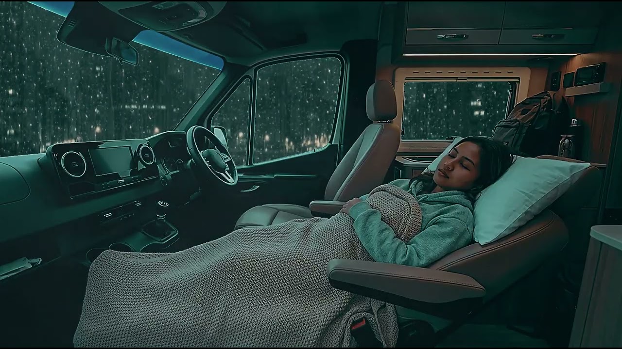 Leave It All To Sink Into Heavy Rain & Thunderstorm, In Car Ambience for Sleep, Eliminate insomnia