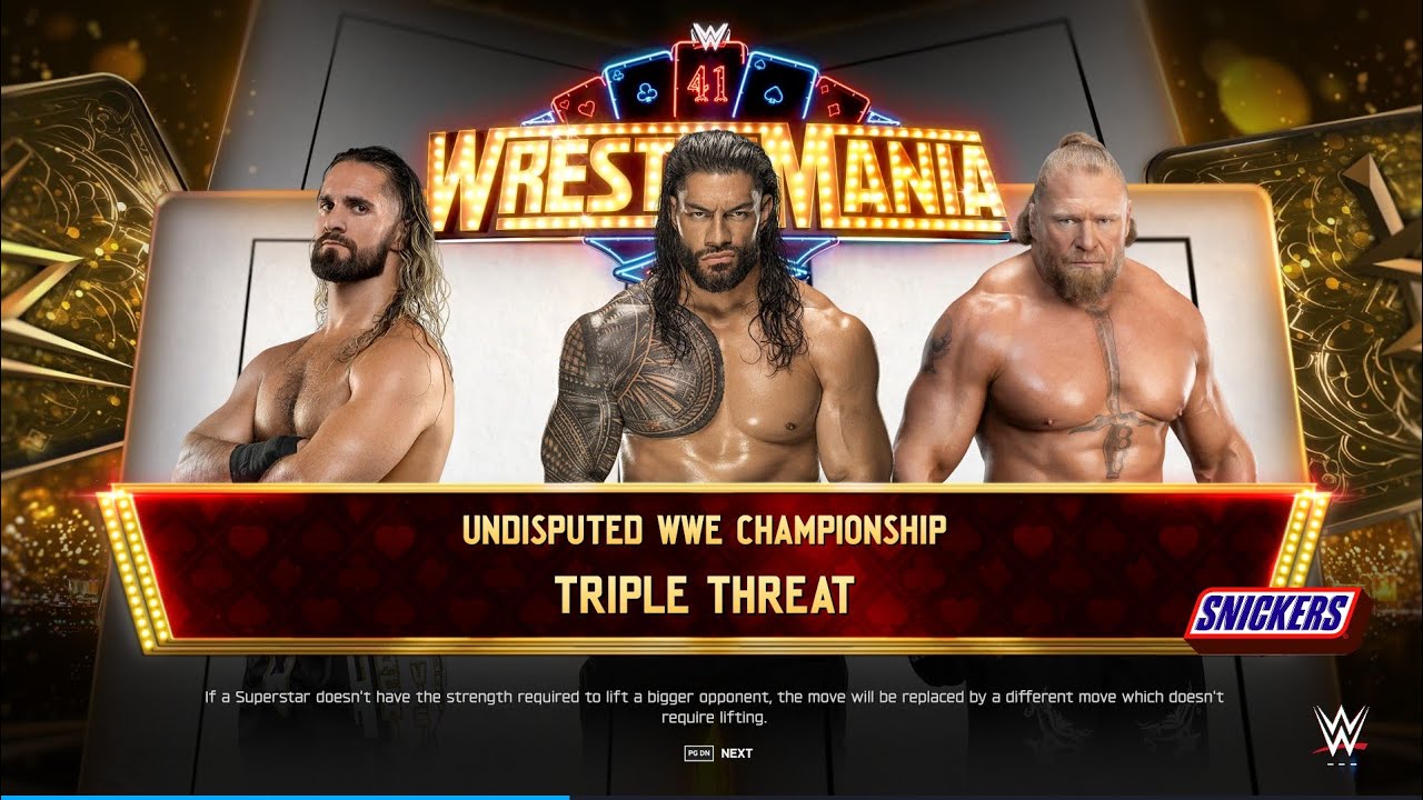 Seth's Rollins Vs Roman Reigns Vs Brock Lesnar Match 