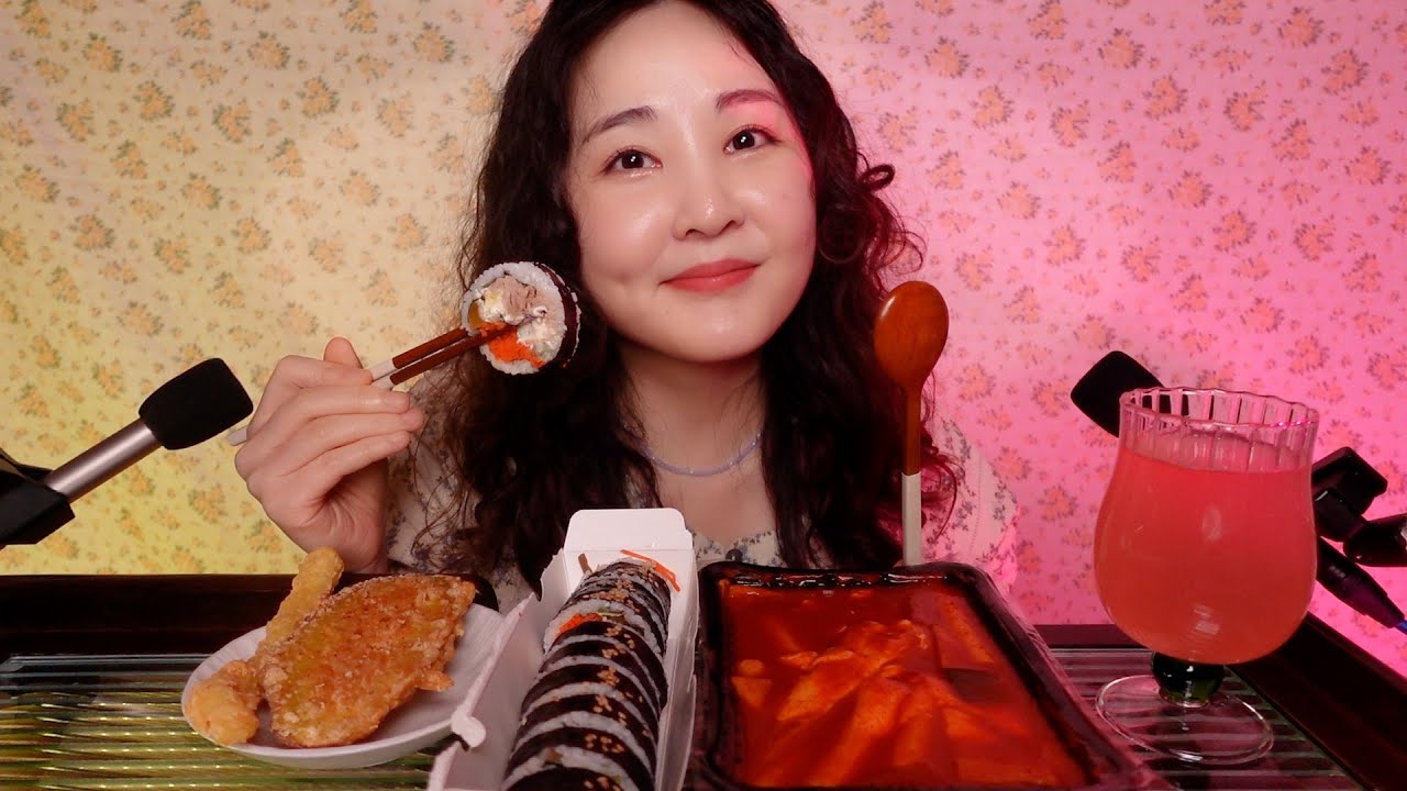 수면 각성이 느린 자의 비애 😭 떡복이랑 김밥 먹으면서 이팅 수다 ASMR