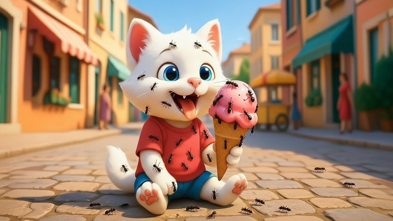 🐱🍦 AI Cat Story: A Cute Kitten and the Ice Cream Mishap 