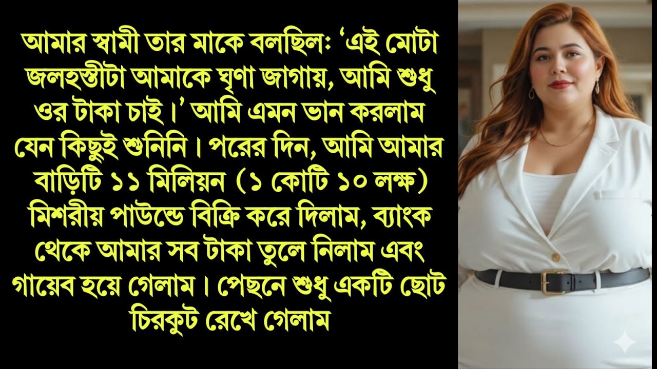 এই মোটা জলহস্তীটা আমাকে ঘৃণা জাগায়, আমি শুধু ওর টাকা চাই।’ আমি এমন ভান করলাম যেন কিছুই শুনিনি.......