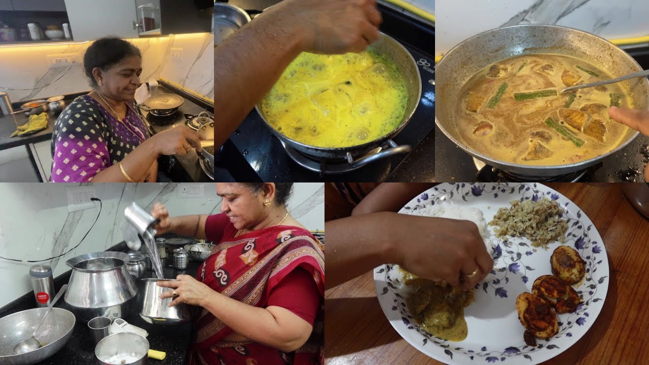 Amma's Cooking is the Best Part 3 - Amma Makes Paruppu Urundai Kuzhambu, Vazhaikkai Puttu
