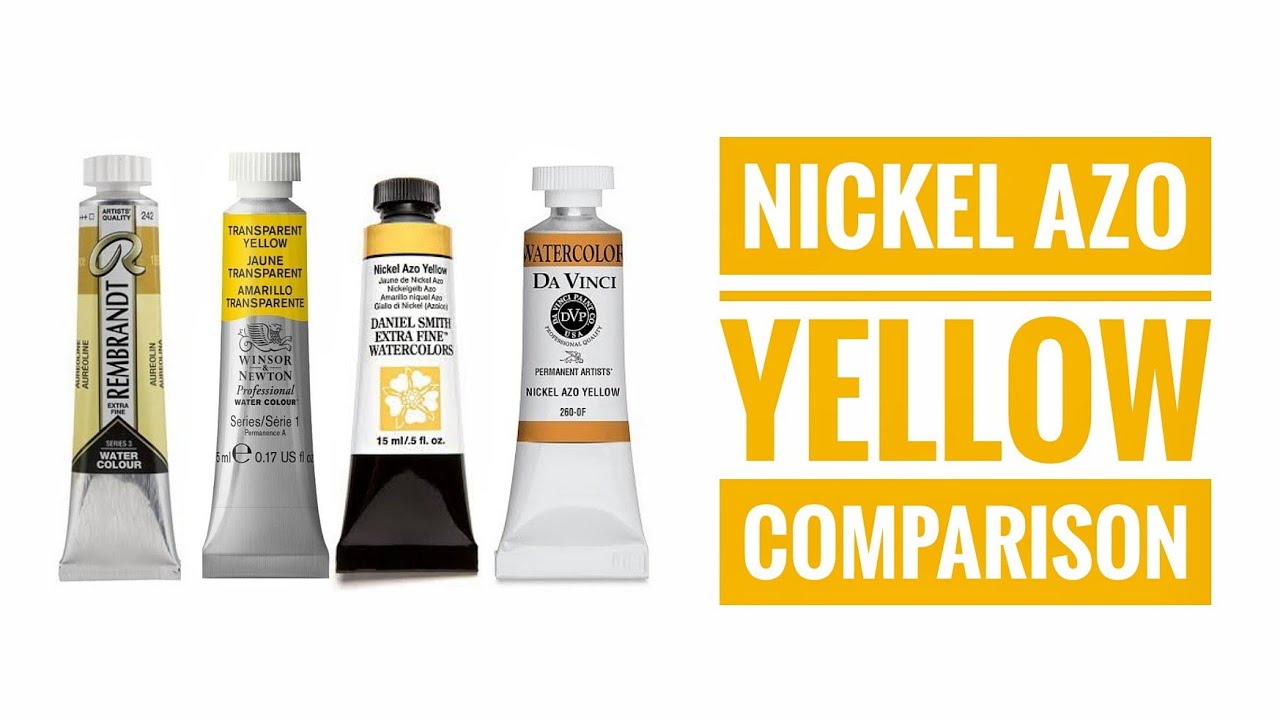 Nickel Azo Yellow PY150 Watercolor Comparison - Daniel Smith - Winsor & Newton - Rembrandt -Da Vinci