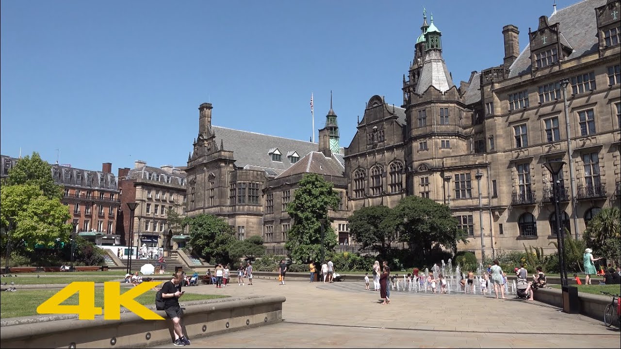 Sheffield Walk: City Centre【4K】