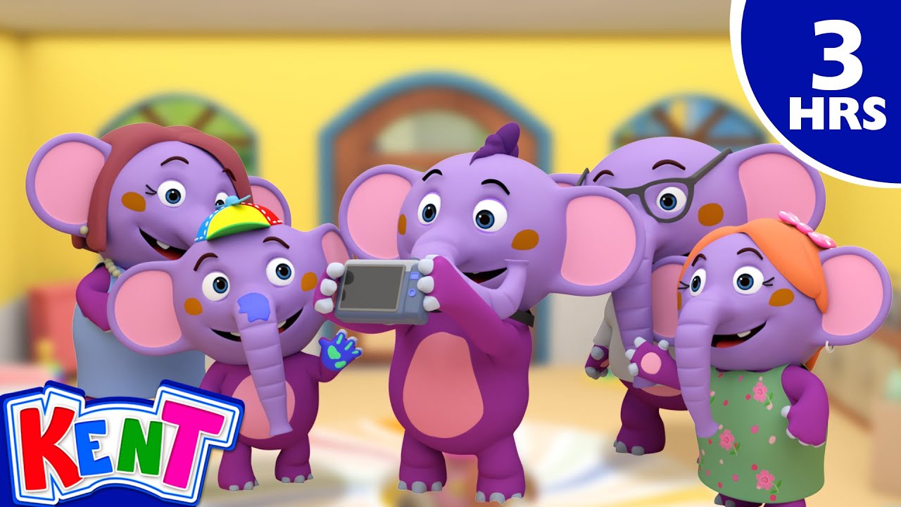 [4K] Say Cheese! I Love My Camera 📸 | 3 Hours of Fun Kids Songs with Kent The Elephant