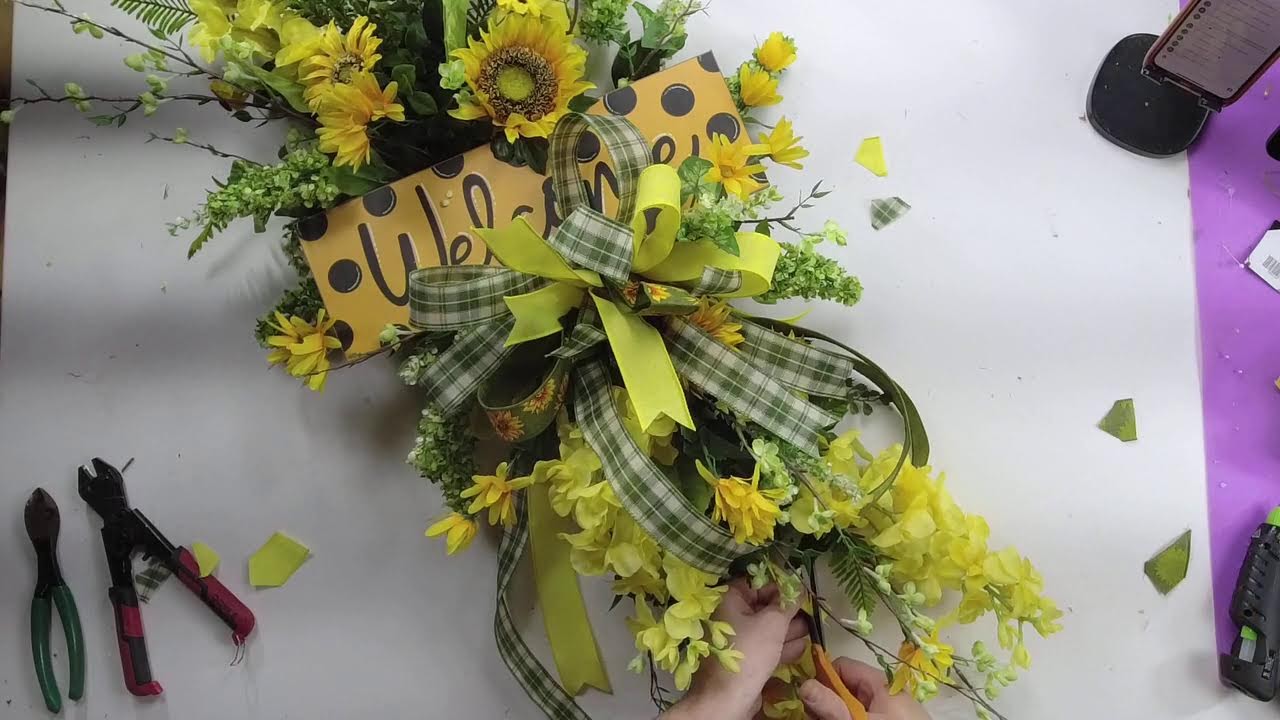 DIY Sunflower Door swag