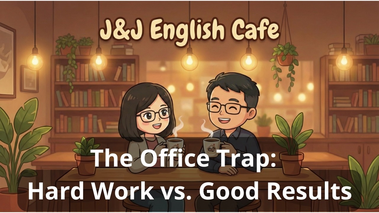 【J&J English Cafe】Ep.32: The Office Trap: Hard Work vs. Good Results