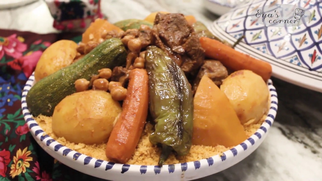 الكسكسي التونسي بالعلوش - Couscous tunisien à l'agneau de ma maman