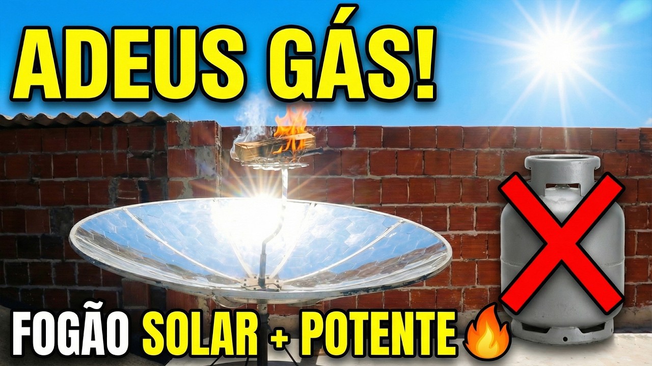 NUNCA MAIS PAGUE GÁS! Fiz um Fogão Solar MEGA POTENTE com Antena Velha 🔥