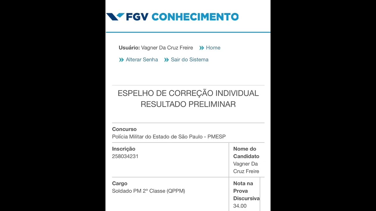 NOTA REDA&Ccedil;&Atilde;O SD.PMSP 2022 (FGV) 34/40 pontos 📚