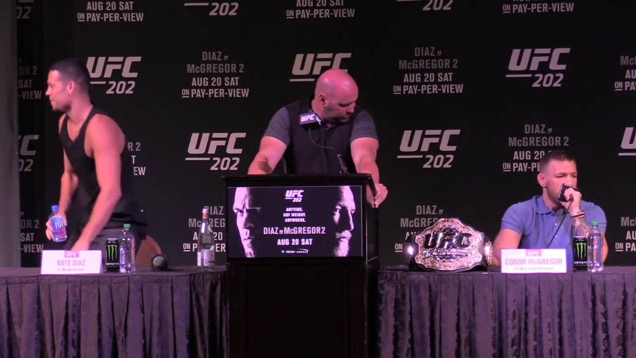 UFC 202 Pre-Fight Press conference: Diaz and McGregor throw battles, chaos on stage
