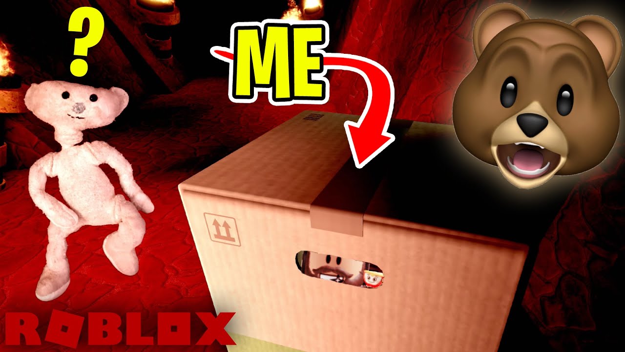 I wore a CARDBOARD BOX to hide from ROBLOX BEAR!!