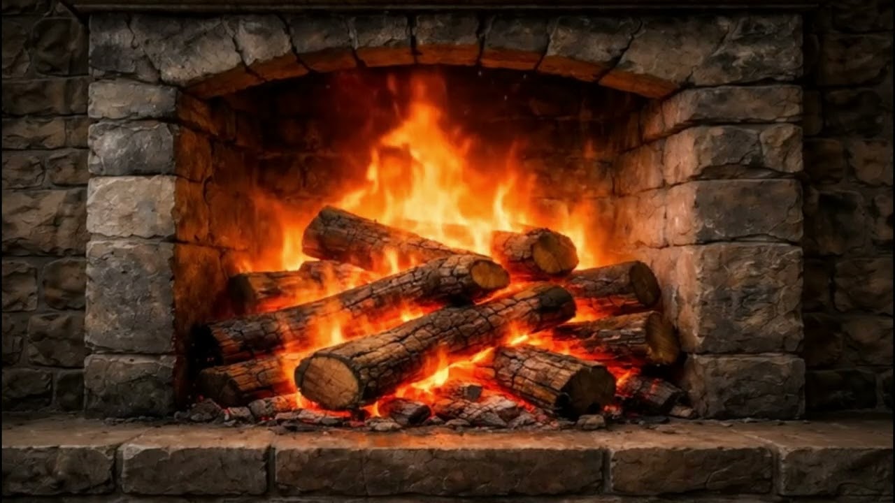 Burning Fireplace Sounds for Deep Sleep 🔥 Cozy Firewood Relaxation (No Music), Crackling Firewood