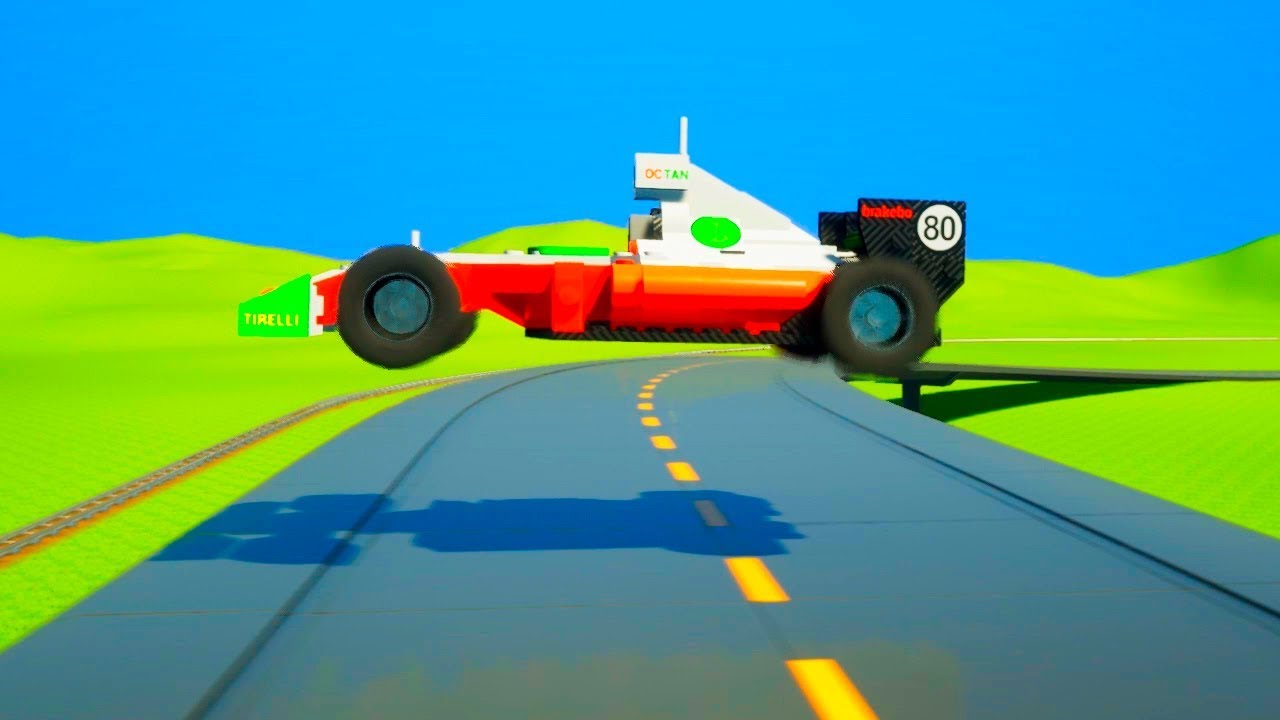 High Speed Lego Car Jumps #3 | Brick Rigs