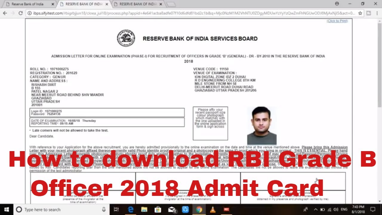 How to Download Rbi Grade B Officer 2018 Admit Card? FULLY EXPLAINED!!!