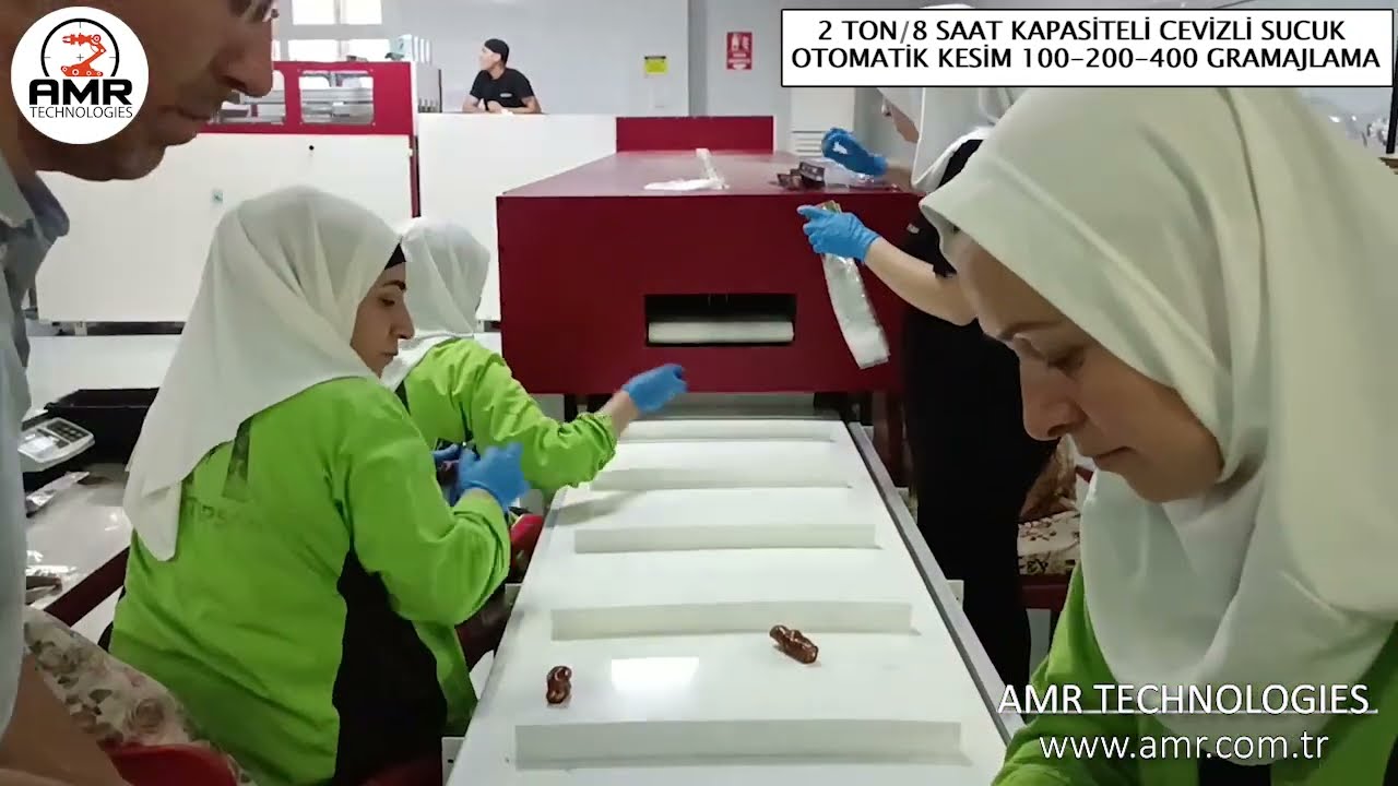 Cevizli Sucuk Kesim Makinesi | Gramajlı Kesim Yapay Zeka Otomasyon #cevizlisucuk #kesimmakinesi