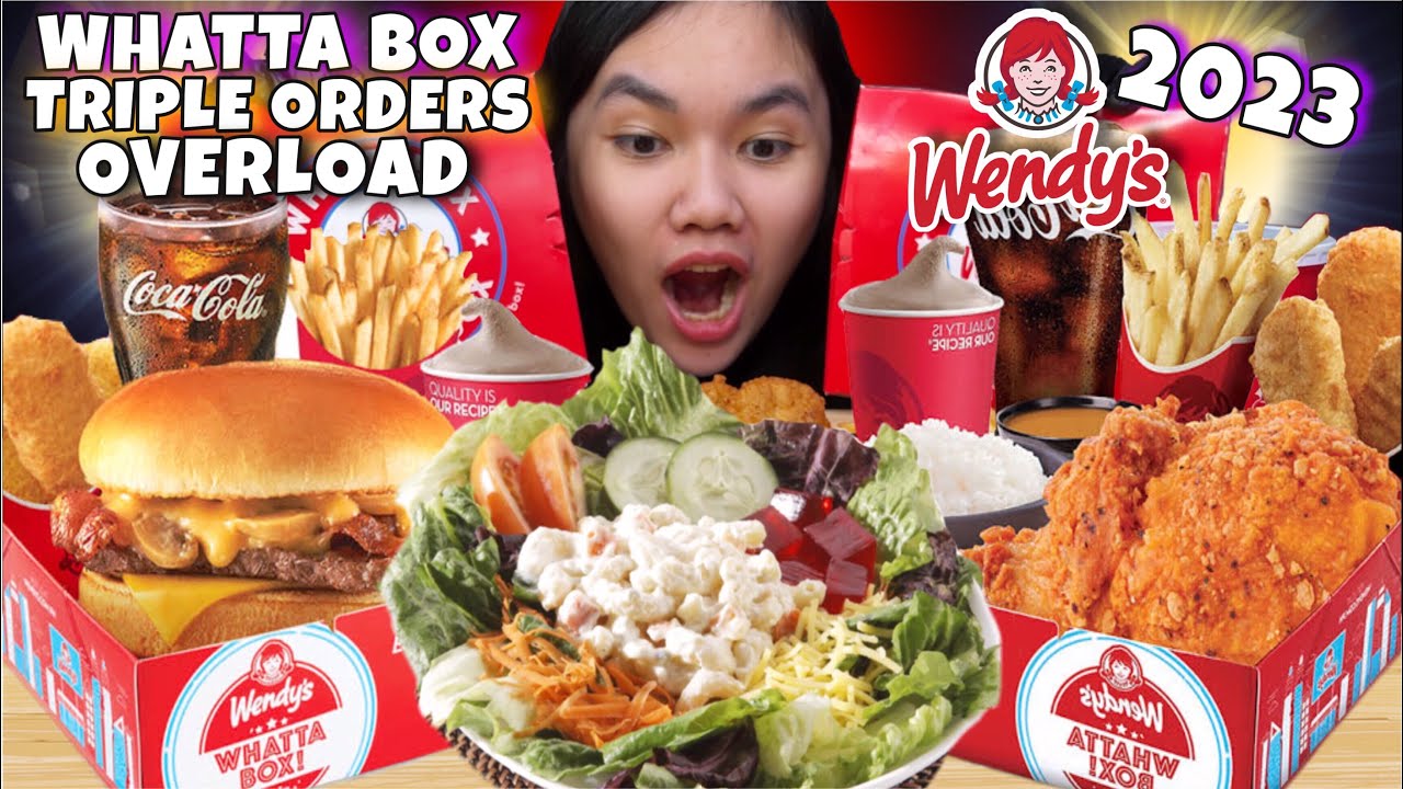 WENDY’S WHATTA BOX TRIPLE ORDERS OVERLOAD 2023 MUKBANG PINOY MUKBANG