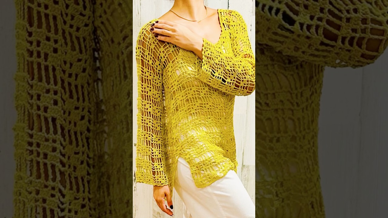 TUNICA O BLUSA  CALADA A CROCHET 🍋 || TUTORIAL || - 7 TALLAS #crochet #aprendecrochet
