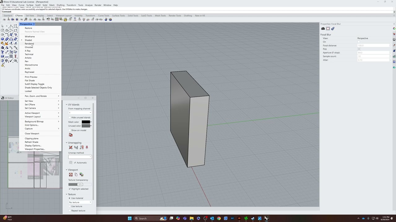 Rhino 3d Edit UV to Fit Design