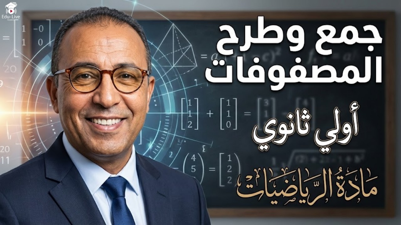جمع وطرح المصفوفات في 30 دقيقة بس | أولى ثانوي ترم تاني 2026 | مستر محمود القصبي🔥