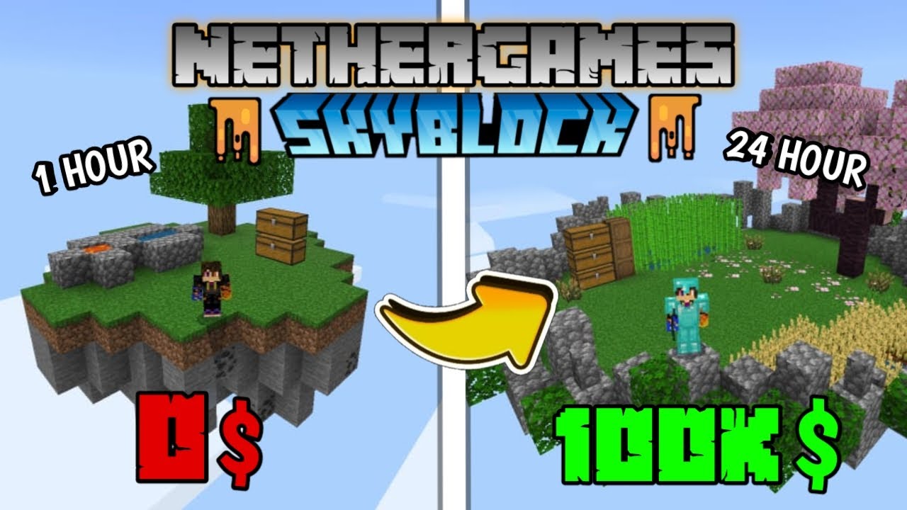 I Earned 100K in Just 24 Hours in Nether Games Skyblock