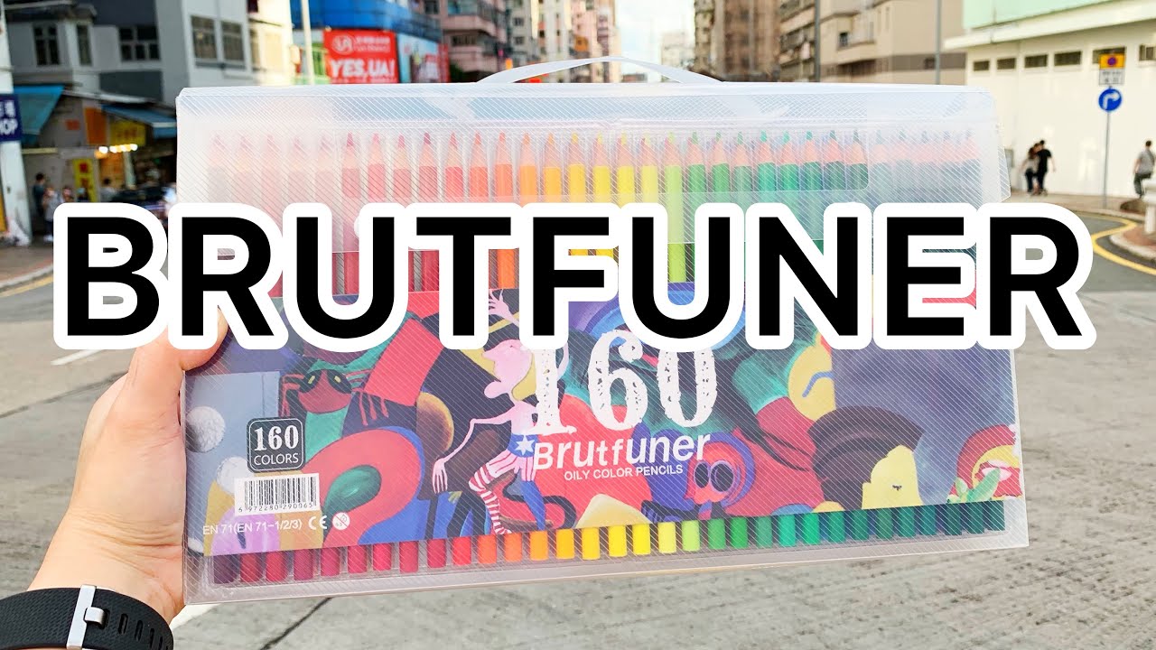 BRUTFUNER OILY COLOR PENCIL 160 SET |  REVIEW | UNBOXING | SWATCHING